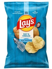 New Design Lays SALT VINEGAR Real Potatoes Crunchy Potato Chips 7.5oz