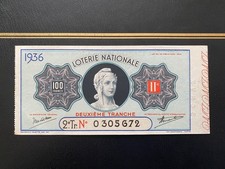1936 FRANCE 100 Francs Loterie Nationale 2e Tranche - GAUMAIN & VALETTE - VGC