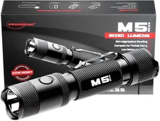 Powertac M5-G3 2030 Lumens Rechargeable Tactical Flashlight, 330M Throw with Mag