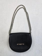 Steve Madden Borsa a tracolla nera con ciottoli tracolla catena passanti cintura