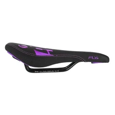SDG Fly Jr Neon Purple/Black Bike Saddle 122mm Synthetic Leather & Cordura Ride