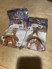 VETTEX Double Mouthguard with Strap and Lip Guard ADULT or YOUTH 2 Pack Orange