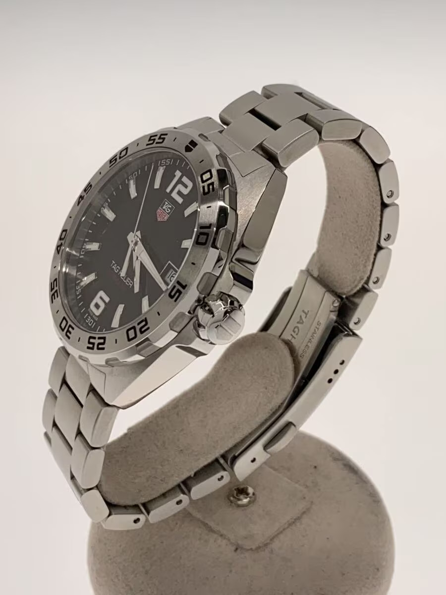 TAGHeuer Quartz Watch Analog Stainless BLK SLV WAZ1112 image 2