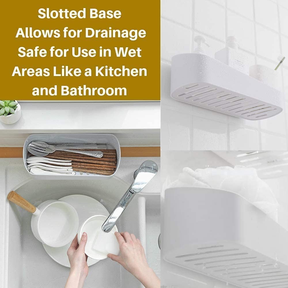 2 Pack Adhesive Bathroom Shelf Organizer Shower Caddy No Drilling Shower Shel...