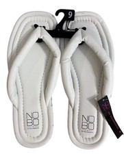 No Boundaries Puffy Thong White Flip Flop Sandal Size 9 New