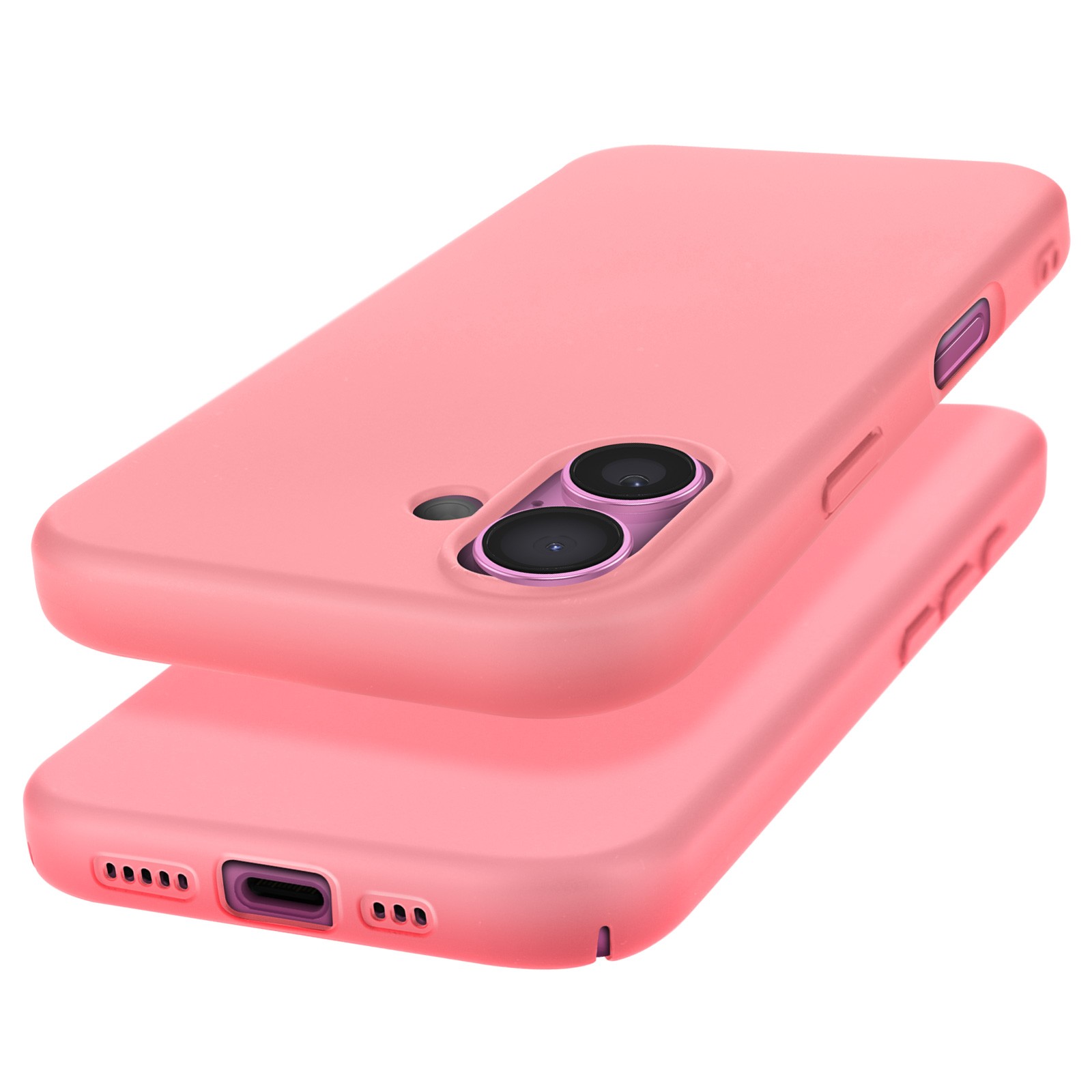 Coque iPhone 16 rose clair semi-rigide Avizar | Protection antichoc souple