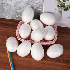 10 Pcs Foam Eggs Easter for Decoration Fake to Paint Kid Ostern White