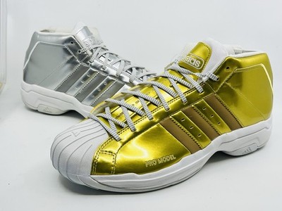 Adidas Pro Model 2G Gold and Silver Metallic FW9488 Size 12