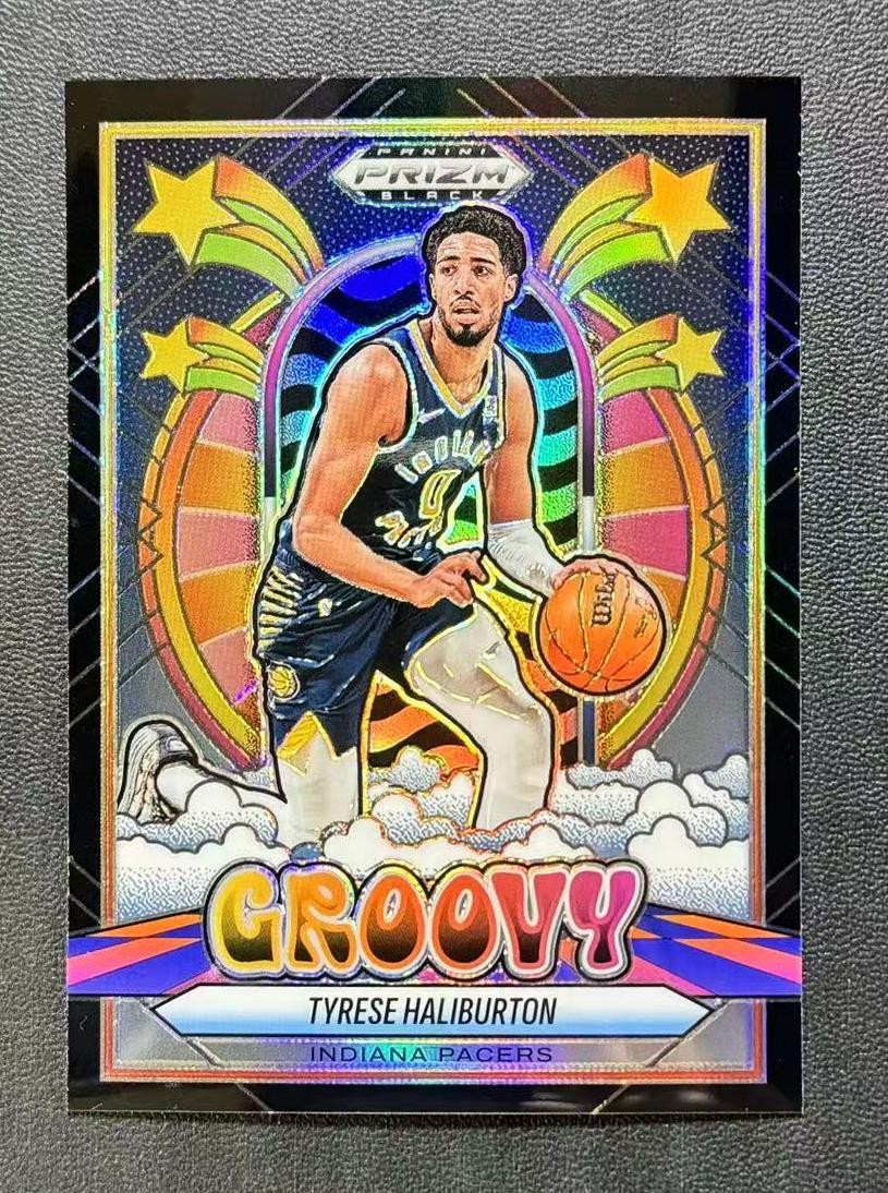 2024-25 Panini Prizm Black Tyrese Haliburton Groovy Case Hit SSP