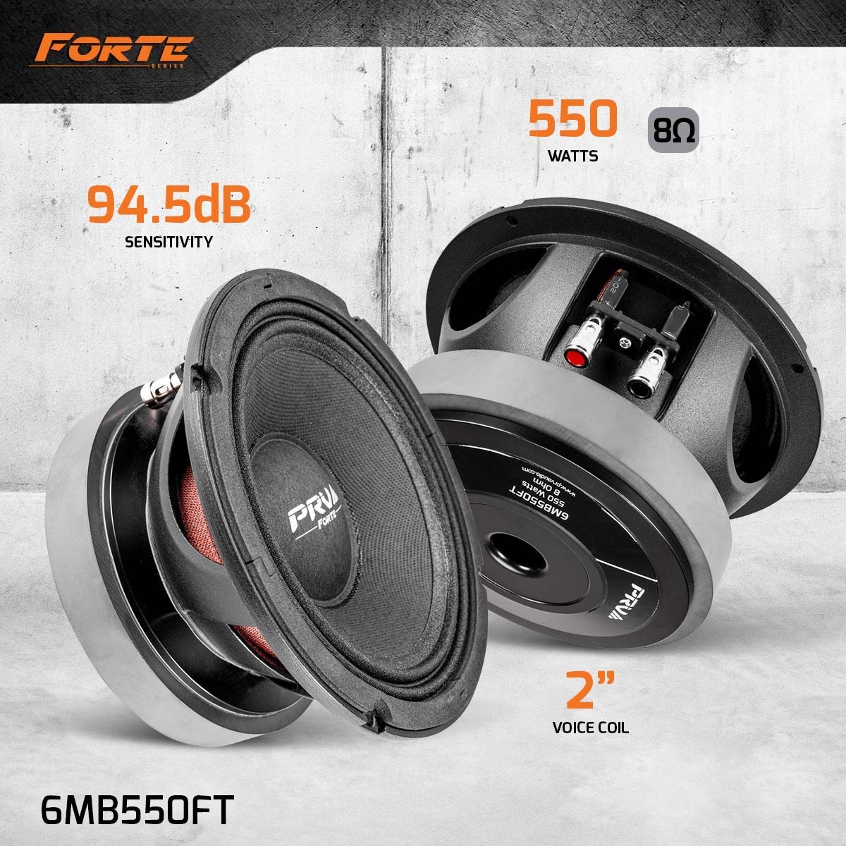 4x PRV Audio 6MB550FT Midbass Loudspeakers Car Audio 6.5