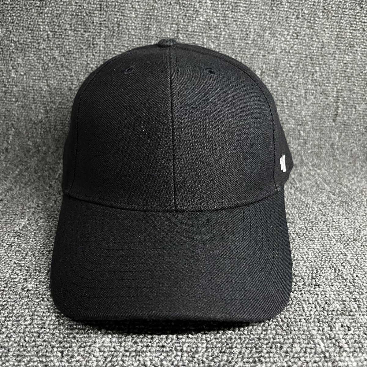 '47 Brand Blank Classic MVP Adjustable Hat Black Structured Cap Gray Underbrim