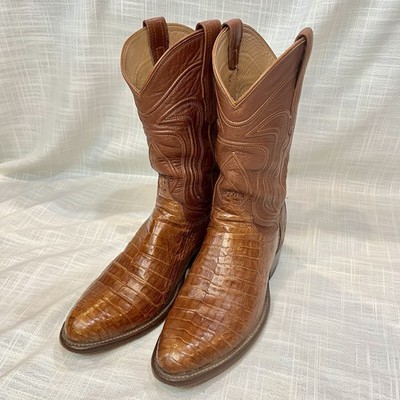 Tecovas The Dillon Pecan Brown Caiman Cowboy Western Boots Mens 9 D