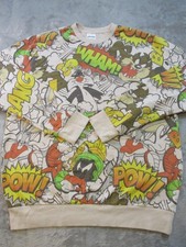 Looney Tunes Sweatshirt Mens 2XL Multicolor All Over Graphic Bugs Bunny Fleece