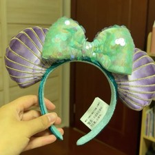 Disney Parks Minnie Ears Limited Mermaid Ariel Purple Iridescent Headband NWT