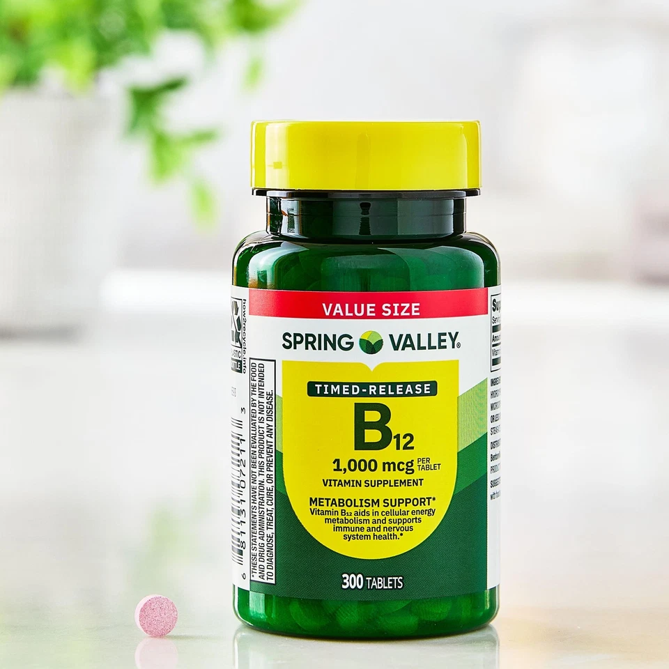 Spring Valley Vitamin B12 Supplement Timed-Release Tablets , 1000 mcg, 300 Count - Image 3 of 4