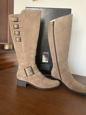 Geox Echtleder Wildleder Stiefel mit Schnallen Gr. 37