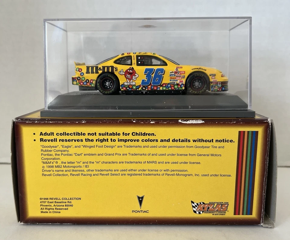 Ernie Lrvan #36 M&M 1998 Action Racing NASCAR Pontiac 1:43 Diecast - Image 4 of 4
