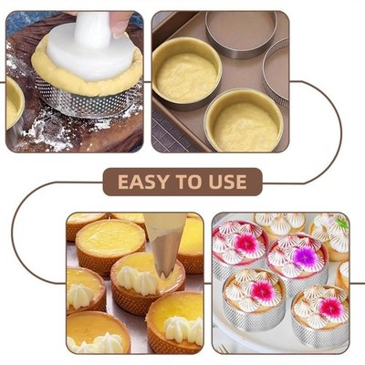 8 Stück Mousse Kuchen Ring Set aus Edelstahl zum Backen und Schichten