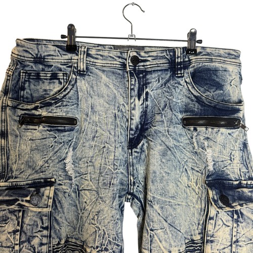 Bleeker & Mercer Jeansshorts Herren Größe 40 Distressed Streetwear Grunge - Bild 2 von 5