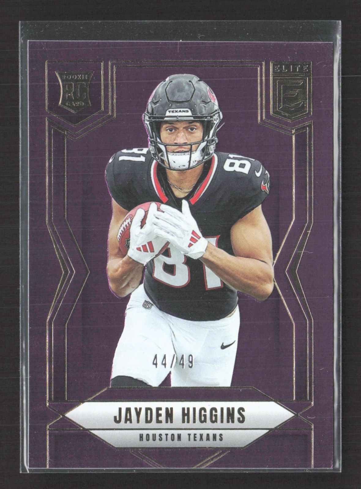 2025 Donruss Elite Jayden Higgins Purple Rc /49 #134