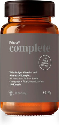 Priosa  Complete 250 Multivitamin Kapseln I Unterstützt Energiestoffwechsel, Imm