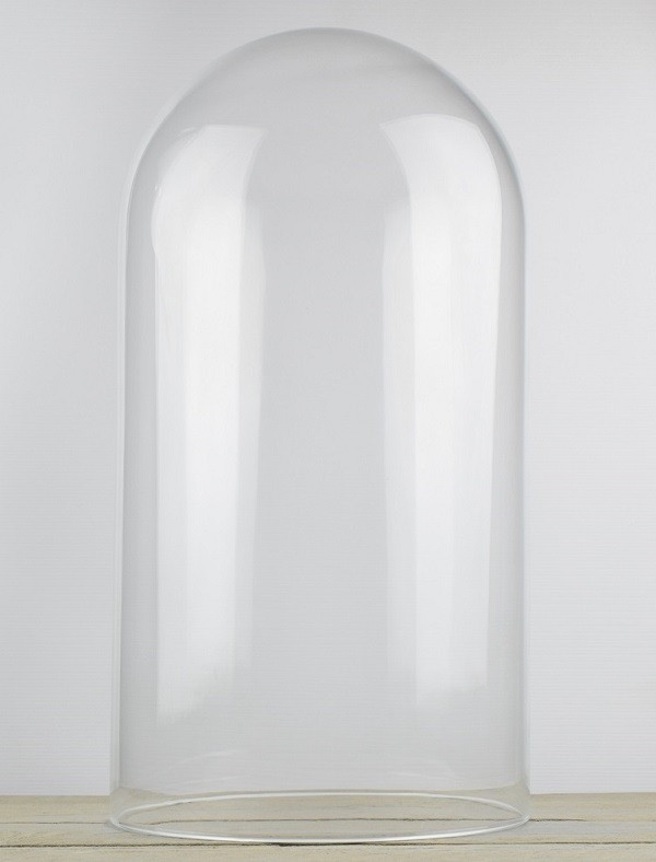 Clear Circular Glass Dome H: 45 cm x 23.5 cm