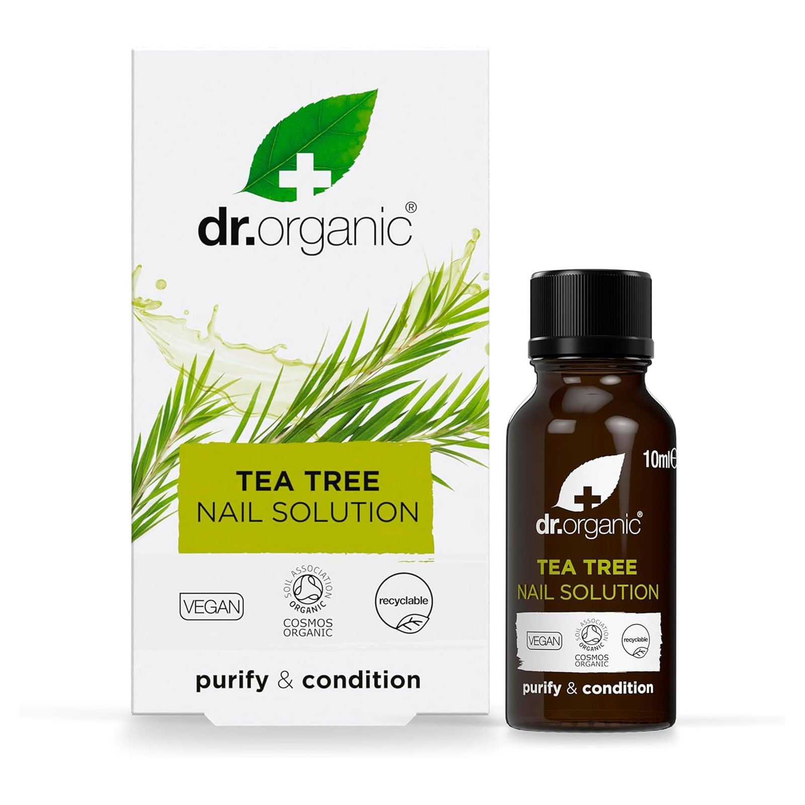 Dr Organic Tea Tree Nail Solution, Purifying, Conditioning , Mens, Womens, Natural, Vegan, Cruelty-Free, Paraben & SLS-Free, Recyclable & Recycled Ocean Bound Plastic, Certified Organic, 10ml - Image 3