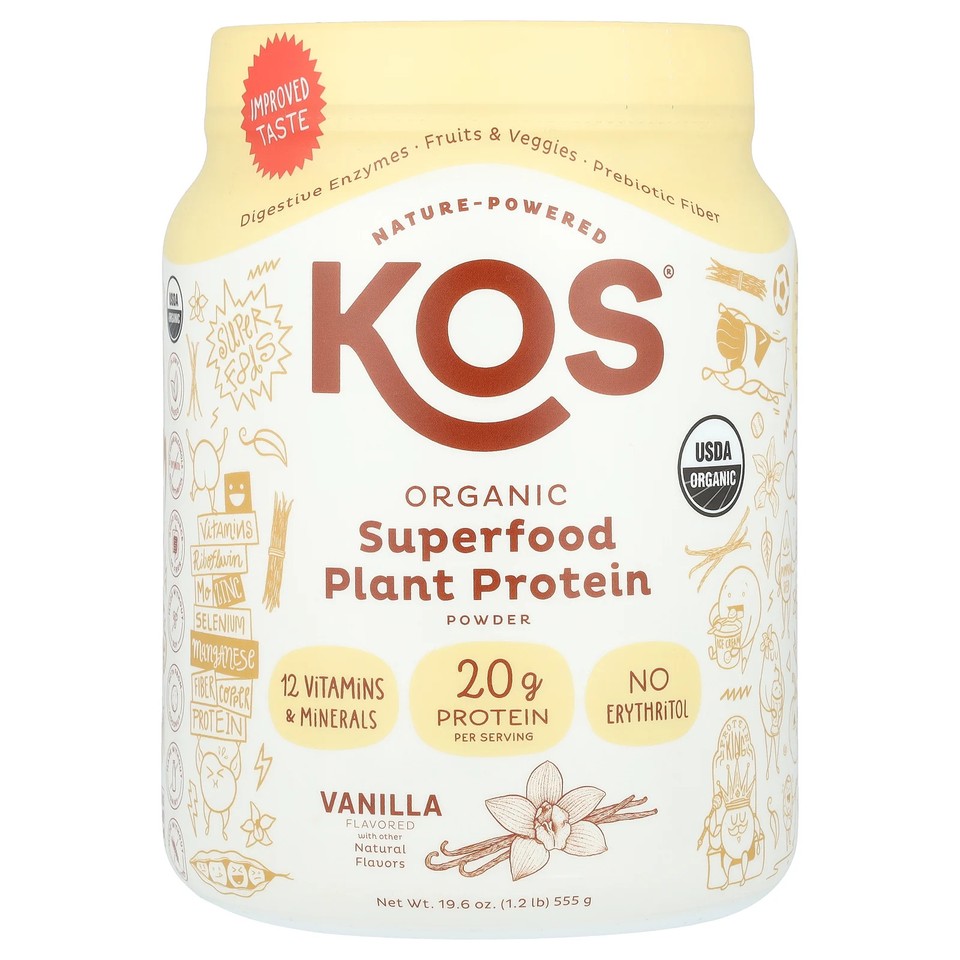 Organic Superfood Plant Protein Powder, Vanilla, 1.2 lb (555 g)