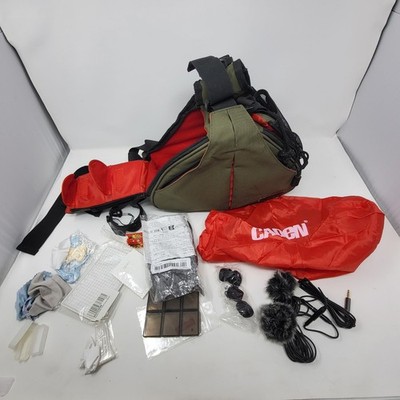 Caden Camera Sling Bag w/ Accessories Bundle Microphones Filters Rain Cover