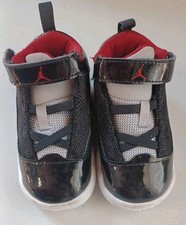 Jordan 5C Toddler TD Max Aura 2 Shoes Patent Leather Black Cement Red CN8096-006