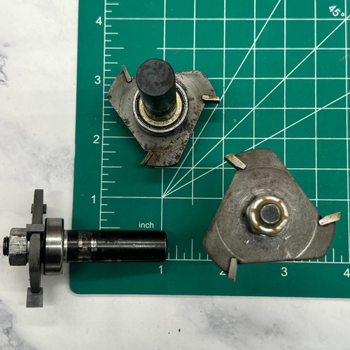 Vintage Steel Slotting Cutter Router Bit .5" Shank LOT of 3