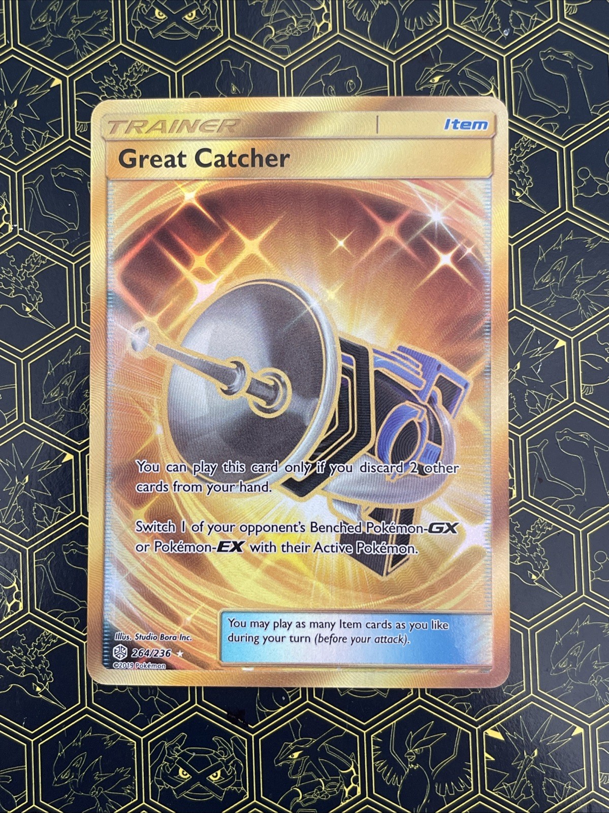 Great Catcher 264/236 Secret Rare Cosmic Eclipse Pokemon Card