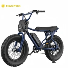 MACFOX X7 Electric Bicycles 500w 20 in Fat Tire E-Bike Backlit 25mph - Blue