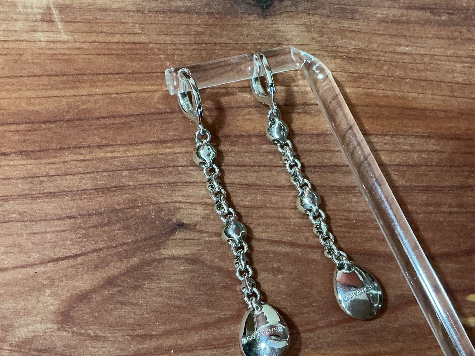 Gorgeous Givenchy Linear Dangle Earrings Silver T… - image 8