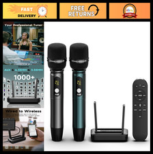 Portable Karaoke Machine - AI Voice Removal, Studio Reverb, Wireless Mics, Bluet