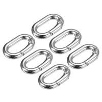 "Feder Ovaler Ring,6Stk 0,98\" Trigger Feder SchlüSselring Schnalle,Silber"