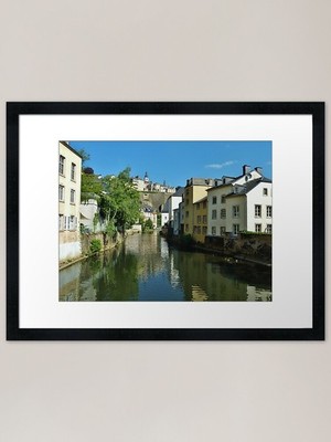 Alzette (Uelzect) Fluss 2.0 - Luxus gerahmtes Wandbild Poster Leinwanddruck Bild