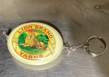 Vintage Lion Brand Yarn Measuring Tape Retractable Sewing Knitting Crochet