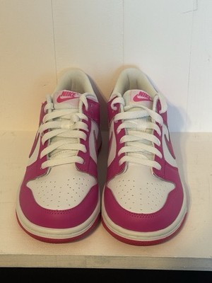 NIKE Dunk Low: White Laser Fuchsia [FB9109-102]: 6 Youth: [NEW In RPL BX]
