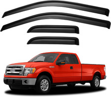 Window Visors Rain Guards for 2004-2014 Ford F150 Supercab, Out-Channel Window V
