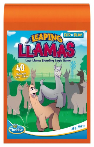 ThinkFun Flip N' Play Leaping Llamas - Gioco Di Logica Da Viaggio Con 40 Sfide, Per Bambini E Adulti Dagli 8 Anni In Su, 1 Giocatore