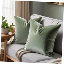  24x24 Velvet Pillow Covers Set of 2 24" x 24" (Pack of 2) Sage Green