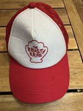 SpongeBob Krusty Krab Trucker Hat Mesh back Snapback Adjustable Red White Size