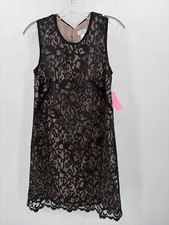 Pre-Owned Loft Black Size 4 Lace Short Sleeveless Dress