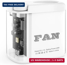 Transparent Mecha-style Wearable Waist Fan: USB-C Rechargeable 0-100 Wind Contro