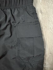 Men's Black Cargo Shorts M Regular, Elastic Waist Drawstring, Pockets