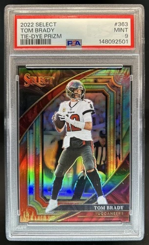 2022 Panini Select Tom Brady Tie Dye Prizm Suite #/25 Buccaneers PSA 9