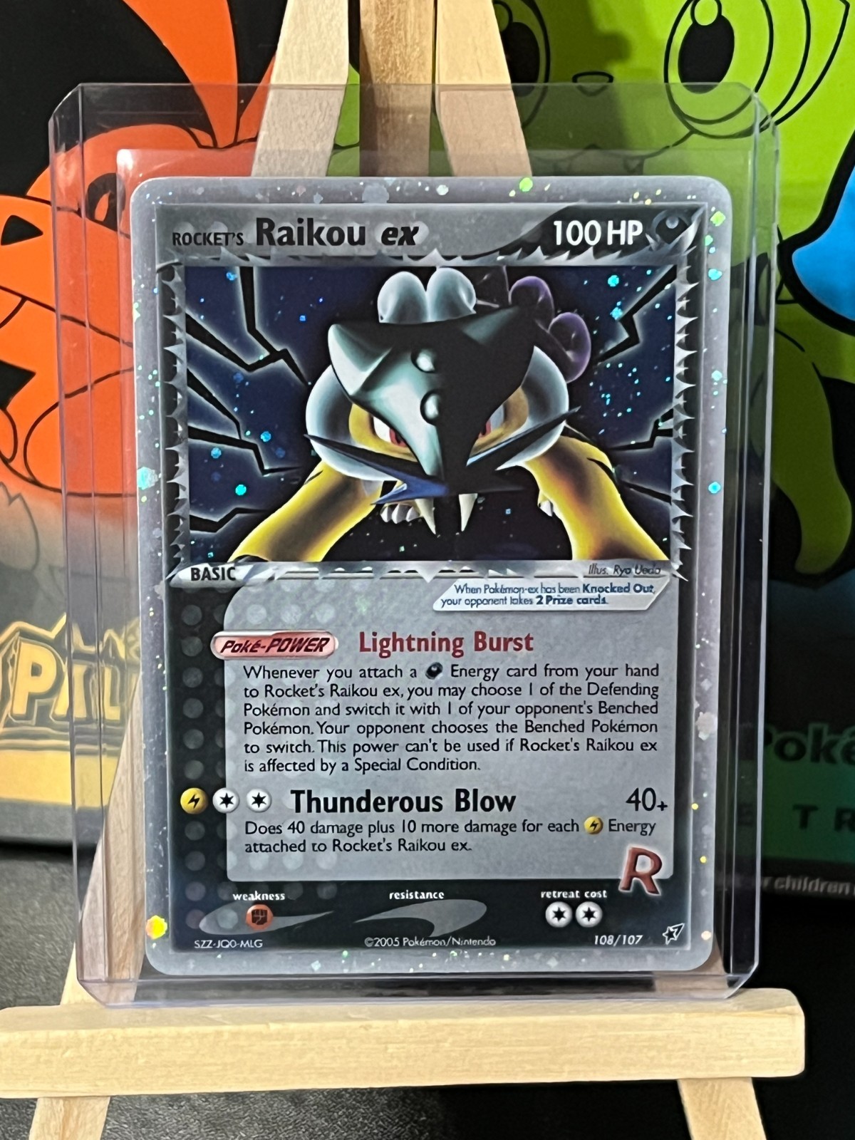 Rocket's Raikou ex 108/107 Pokémon Ex Deoxys -Secret Rare Holo-NM