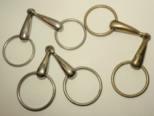 Lot 3 Equine Loose Single Joint Snaffle Ring Bit USED 