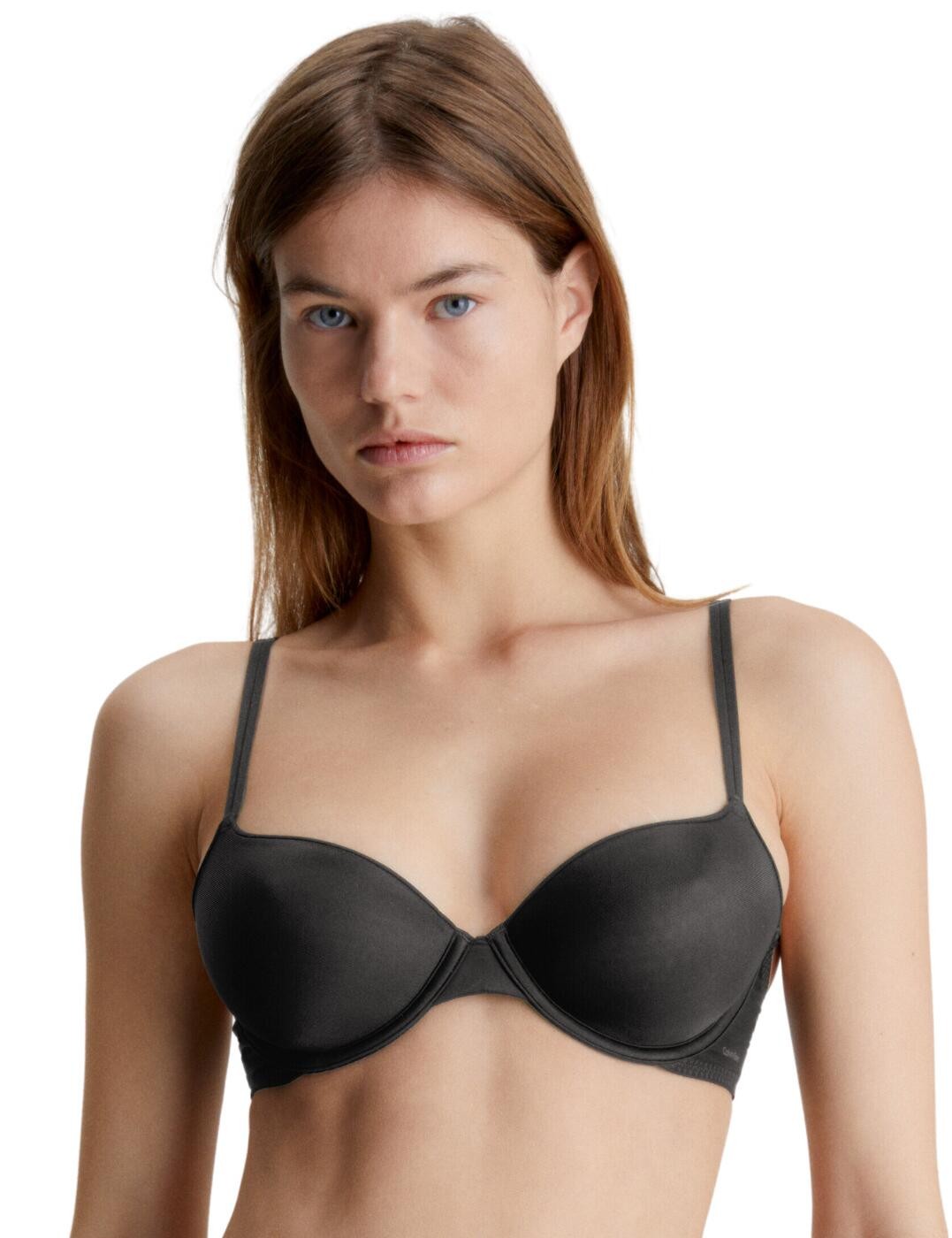 Calvin Klein Sheer Marquisette Demi Bra Lightly Lined Womens Bras Black 36B